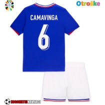 Otroške Nogometnih dresov Francija Eduardo Camavinga #6 Domači EP 2024 Kratki rokavi (+ hlače)